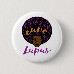 Cure Lupus Awareness African American Purple 6 Cm Round Badge