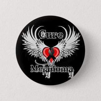 Cure Melanoma Heart Tattoo Wings 6 Cm Round Badge