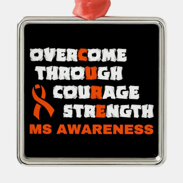 CURE...MS  METAL TREE DECORATION (Front)