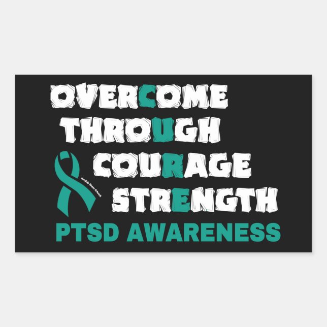 CURE...PTSD  RECTANGULAR STICKER (Front)