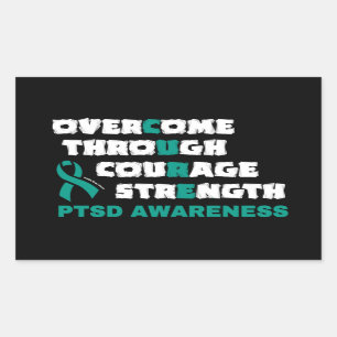 CURE...PTSD  RECTANGULAR STICKER