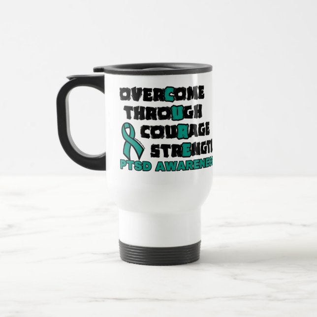 CURE...PTSD TRAVEL MUG (Left)