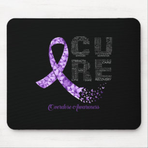 Cure Purple Ribbon Overdose Awareness  Mouse Mat