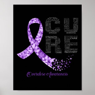 Cure Purple Ribbon Overdose Awareness Poster
