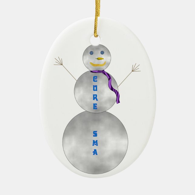 Cure SMA Snowman Ornament (Front)