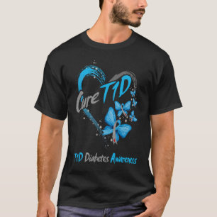 Cure T1D diabetes type 1 Awareness Support diabete T-Shirt