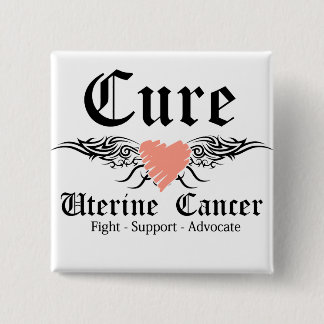Cure Uterine Cancer Tattoo Wings 15 Cm Square Badge