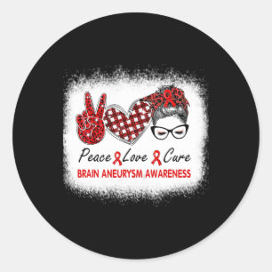 Cure Women Brain Aneurysm Awareness Classic Round Sticker
