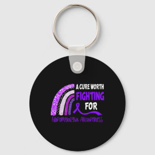 Cure Worth Fighting For Fibromyalgia Awareness Key Ring