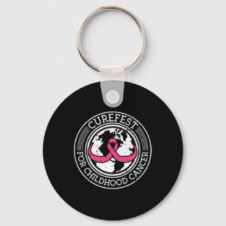Curefest For Childhood Cancer World Ribbon 2  Key Ring