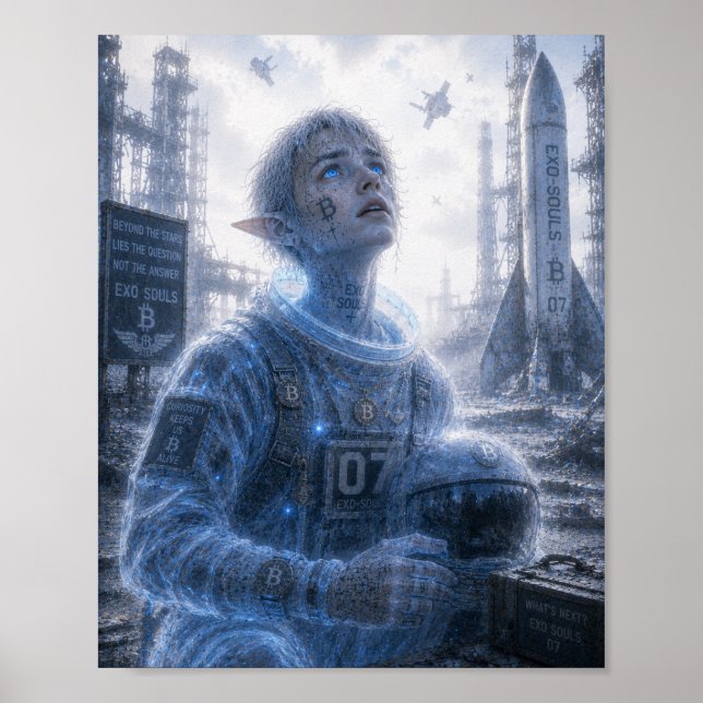 Curiosity / Astronaut / Launch Pad in the Desert Poster (Front)