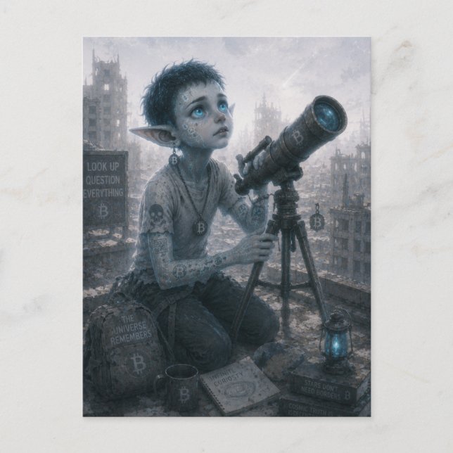 Curiosity / Astronomer / Rooftop  Postcard (Front)