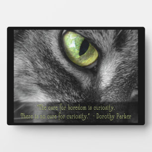 Curiosity Cat  with Parker quote plaque