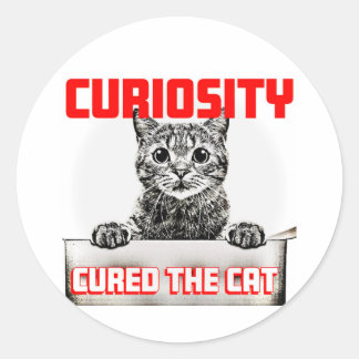 Curiosity Cured the Cat Classic Round Sticker