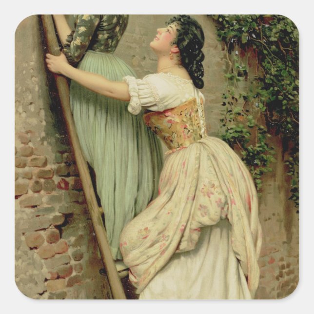 Curiosity, from the Pears Annual, Christmas, 1892 Square Sticker (Front)