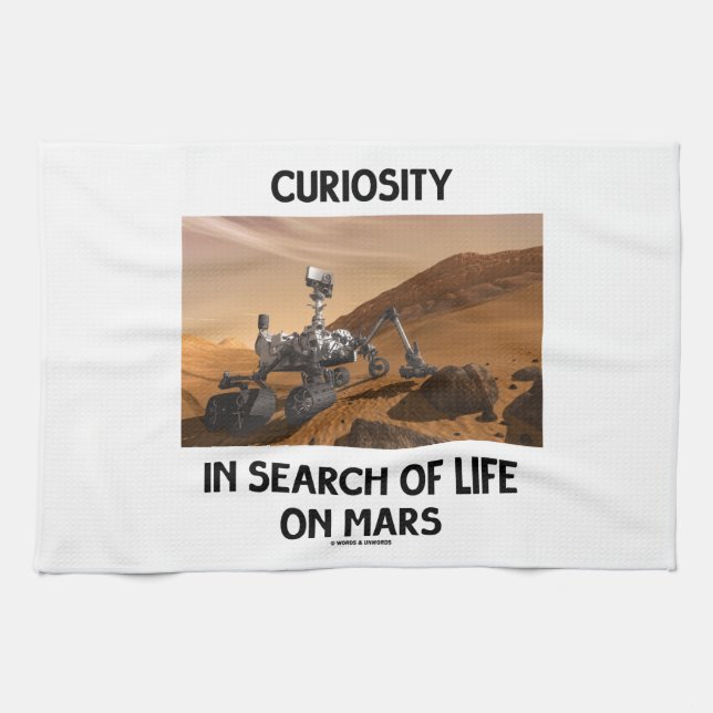Curiosity In Search Of Life On Mars Martian Rover Tea Towel (Horizontal)