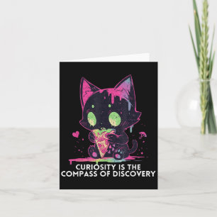 Curiosity Is The Comp Of Discovery Funny Stoic Cat Card