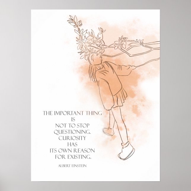 curiosity quote  woman drawing poster (Front)