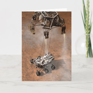 Curiosity Rover Landing On The Martian Surface. Card