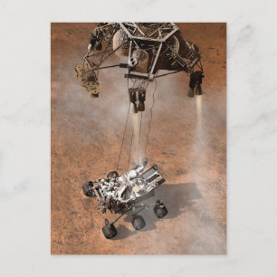 Curiosity Rover Landing On The Martian Surface. Postcard