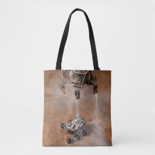 Curiosity Rover Landing On The Martian Surface. Tote Bag