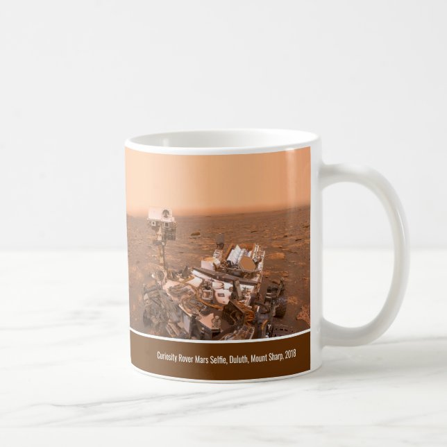 Curiosity Rover Mars Dusty Selfie at Mount Sharp Coffee Mug (Right)