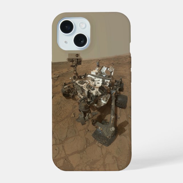 Curiosity Rover On The Surface Of Mars. iPhone 15 Case (Back)