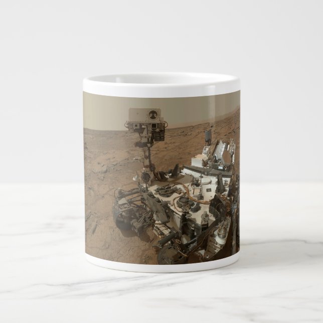 Curiosity Rover On The Surface Of Mars. Large Coffee Mug (Front)
