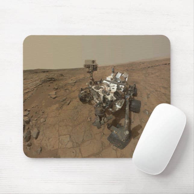 Curiosity Rover On The Surface Of Mars. Mouse Mat (With Mouse)