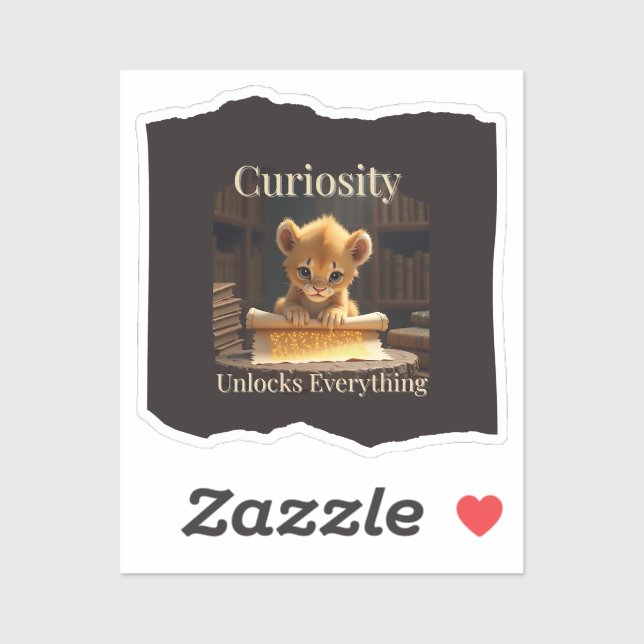 Curiosity Unlocks Everything – Cute Lion Sticker (Sheet)