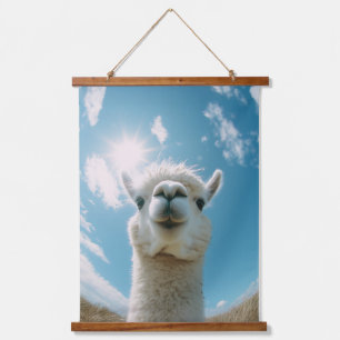 Curious Alpaca Under the Sun Hanging Tapestry