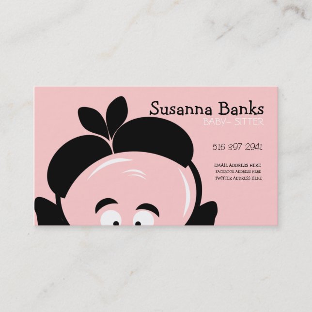 Curious Baby Babysitter Business Card (Front)