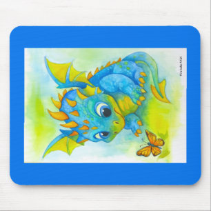 Curious Baby Dragon Mouse Pad