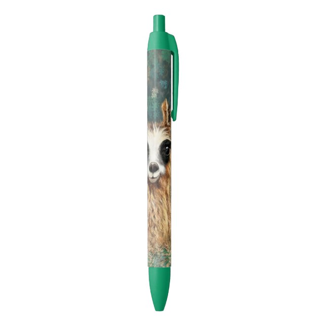 Curious Baby Llama - Cute Black Ink Pen (Bottom (Vertical))