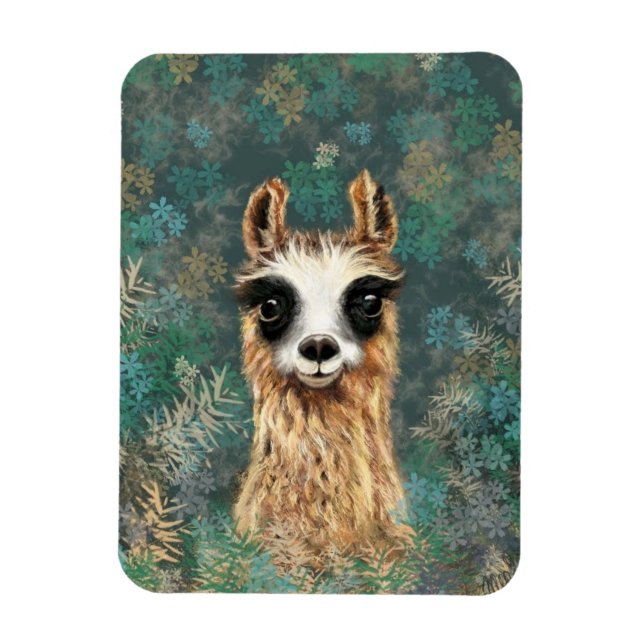 Curious Baby Llama - Cute Magnet (Vertical)