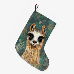 Curious Baby Llama - Cute Small Christmas Stocking