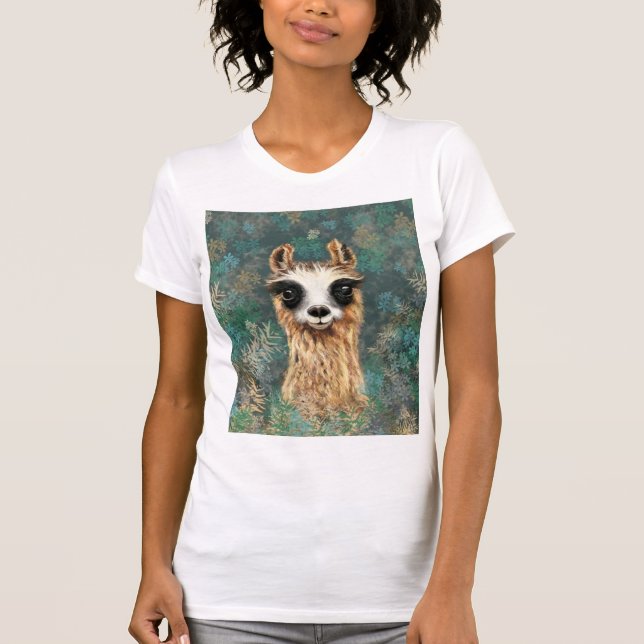 Curious Baby Llama - Cute T-Shirt (Front)