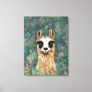 Curious Baby Llama Funny Canvas Print - Painting