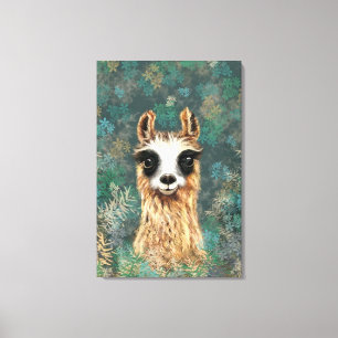 Curious Baby Llama Funny Canvas Print - Painting