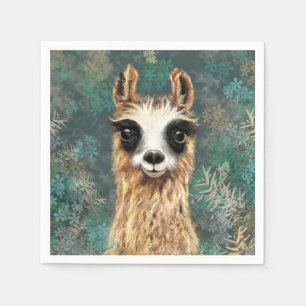 Curious Baby Llama - Smile Napkin