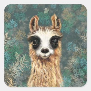 Curious Baby Llama Sticker Funny Alpaca