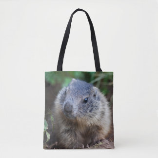 Curious Baby Marmot All Over Print Bag