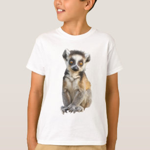 Curious Big Eyed Lemur Prosimian Illustration Kids T-Shirt