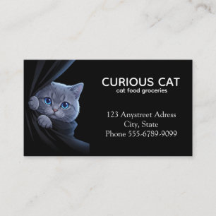 Curious Blue-Eyed Kitten Business Card