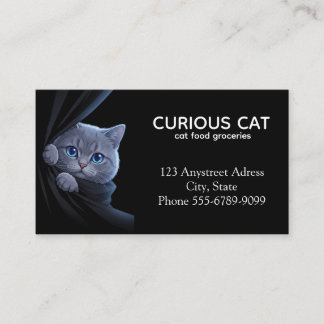 Curious Blue-Eyed Kitten Business Card