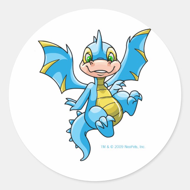 Curious blue Scorchio Classic Round Sticker (Front)