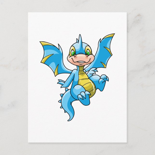 Curious blue Scorchio Postcard (Front)