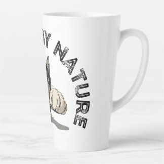 Curious By Nature Punching Cat Design Latte Mug