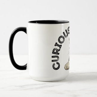 Curious By Nature Punching Cat Design Mug