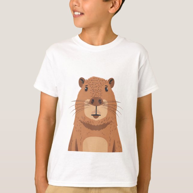 Curious Capybara Portrait T-Shirt (Front)